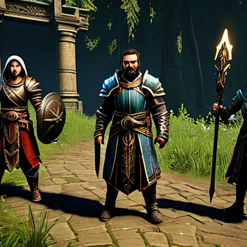 Balanced Path of Exile Team**
"A diverse team of Path of Exile characters: a heavily armored warrior (tank), a mage wielding powerful spells (damage dealer), and a cleric casting healing spells (support), all fully clothed in appropriate fantasy attire, battling monsters in a lush, detailed forest environment, safe for work, perfect anatomy, natural proportions, professional, family-friendly."
**