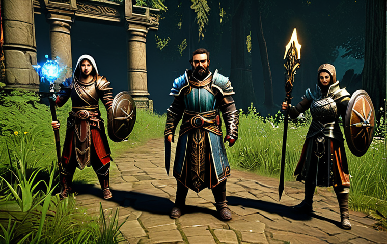 Balanced Path of Exile Team**
"A diverse team of Path of Exile characters: a heavily armored warrior (tank), a mage wielding powerful spells (damage dealer), and a cleric casting healing spells (support), all fully clothed in appropriate fantasy attire, battling monsters in a lush, detailed forest environment, safe for work, perfect anatomy, natural proportions, professional, family-friendly."
**